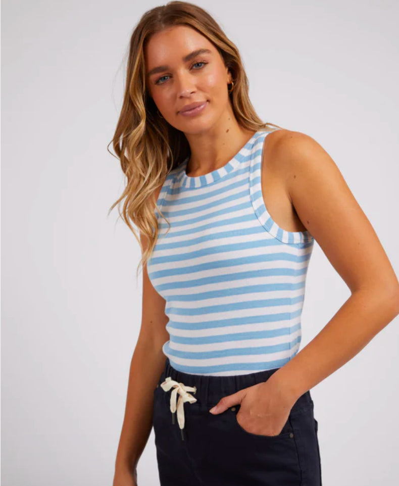 A warm-weather wardrobe essential, the Ruth Stripe Tank combines effortless style with versatile charm.