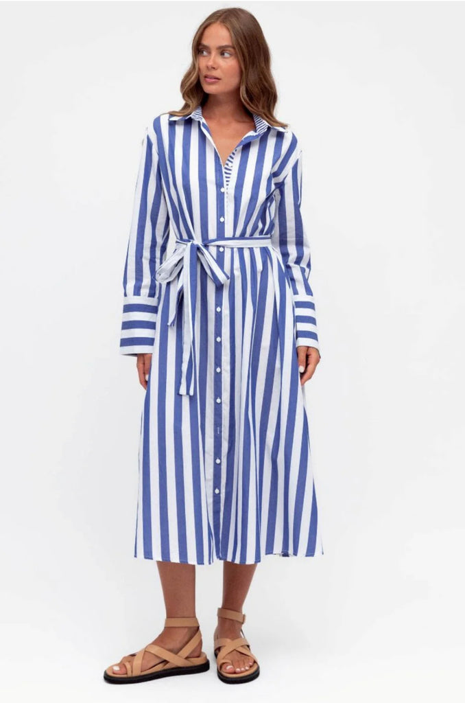 Effortlessly stylish and versatile, the Blue Stripe Dress is a must-have maxi dress that blends modern trends with timeless sophistication