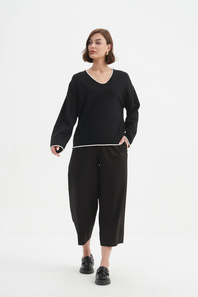 Elevate your everyday style with the Contrast Trim Knit.
