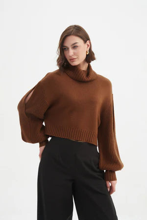 Knit sweater with a soft, structured feel