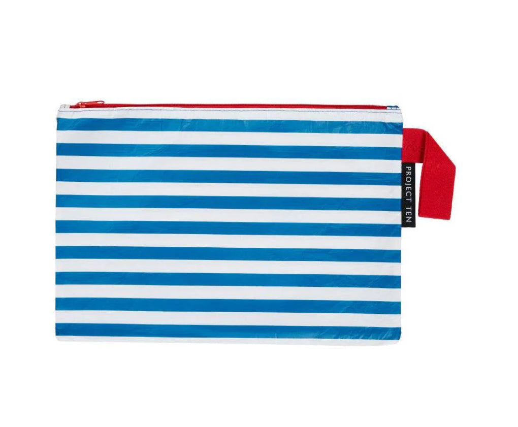 project-ten-Breton-stripe-zip-pouch-reusable-makeup-toiletries-wet-bathers