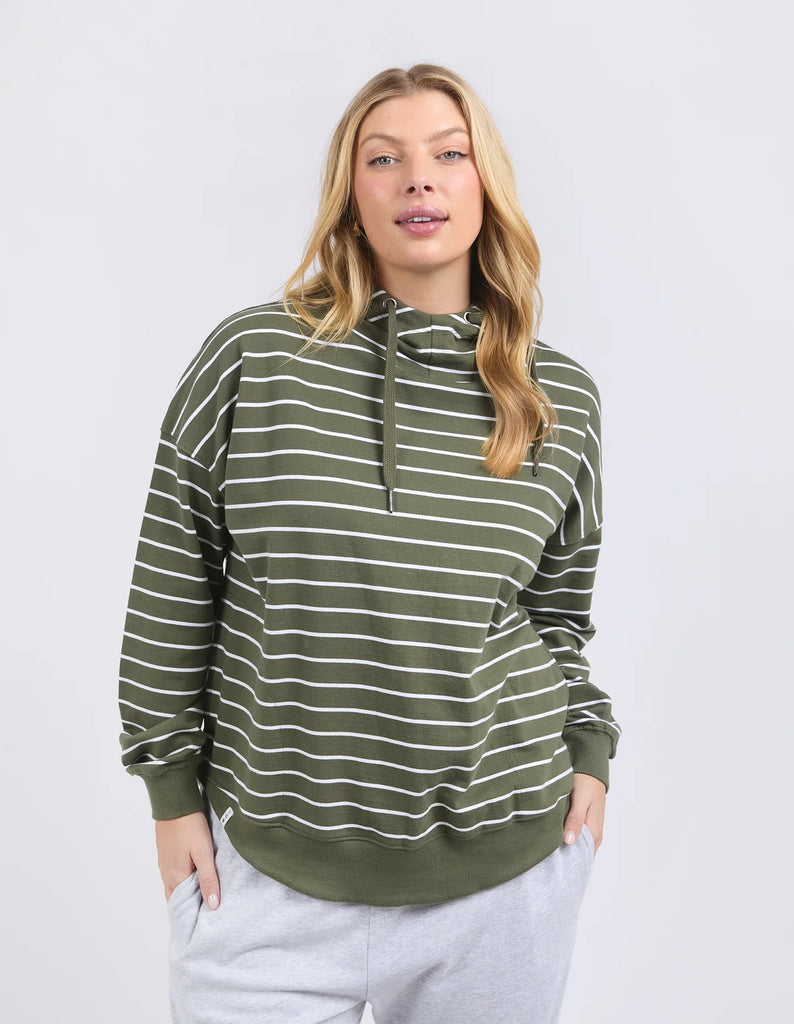 elm-lounger-scoop-hoodie-stripe-khaki-clover-green-white-jumper-