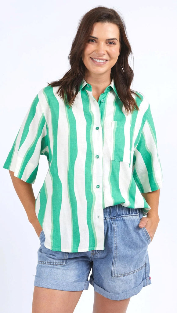 elm-spritz-stripe-shirt-green-cream-stripes-buttons-collar-short-sleeves