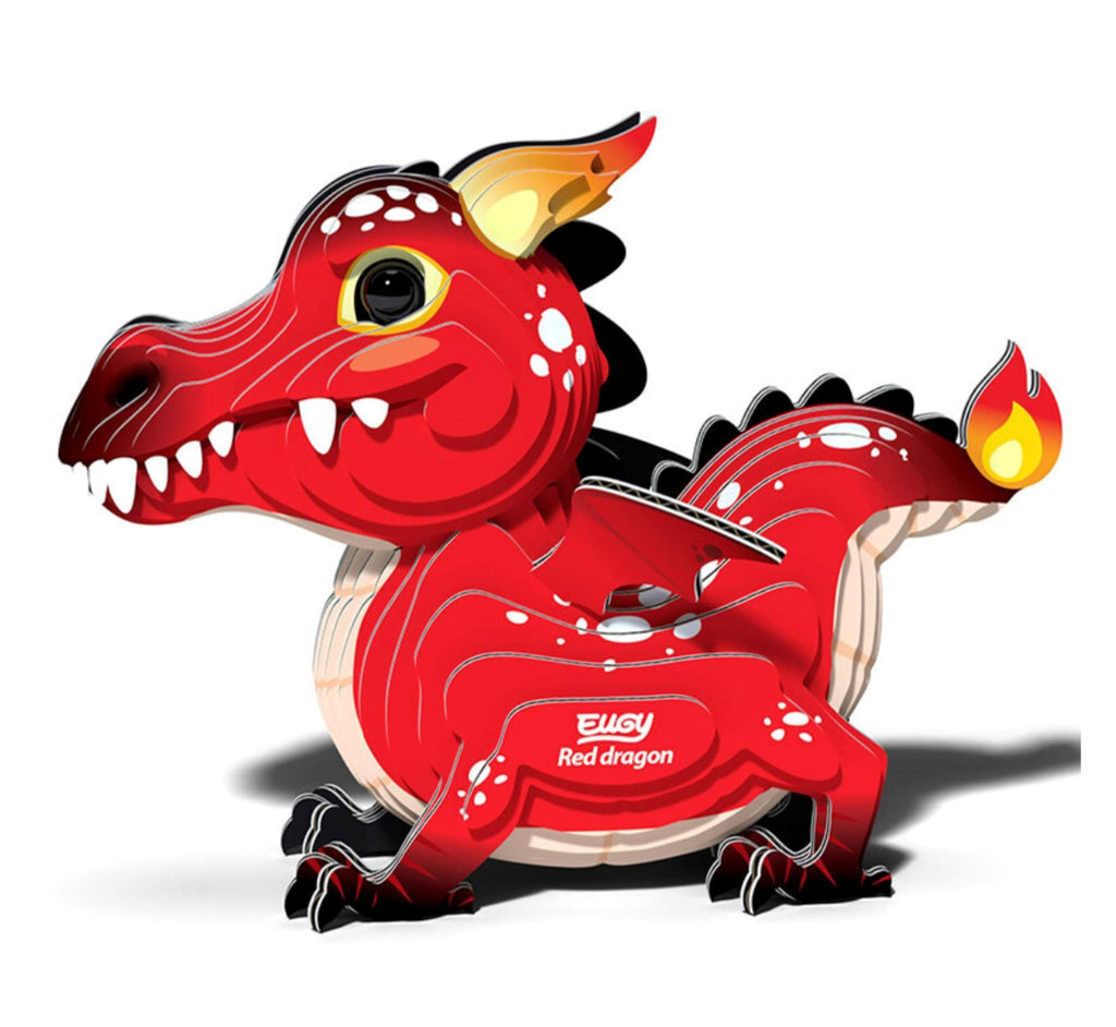 eugy puzzle red dragon kids games 3d model