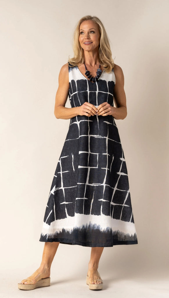 imagine-fashion-sullivan-dress-navy-blue-white-geometric-full-length-sleeveless