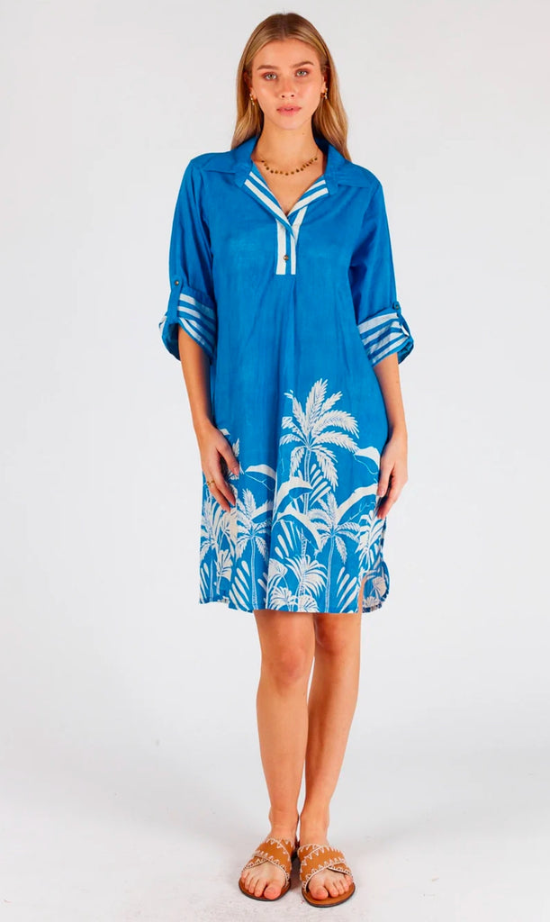 lulalife-riley-shirtmaker-dress-blue-cobalt-beach-coverup-sleeves-collar