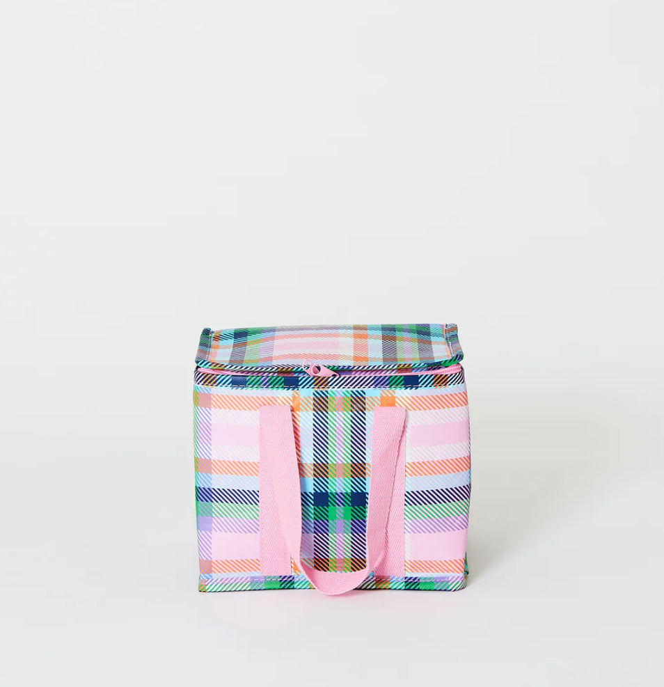 project-ten-mini-insulated-tote-plaid-multicoloured-pink-lunch-bag-shopping-bag