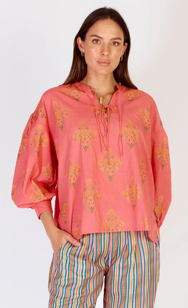 rubyyaya ruby yaya guerlain shirt top pink boho peasant top 